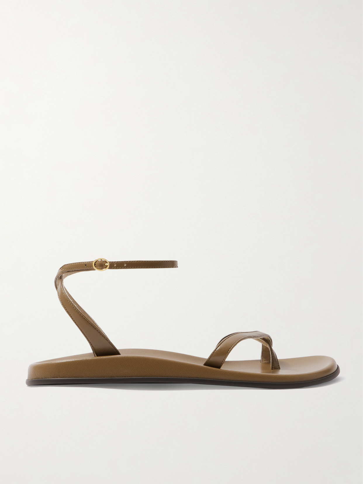 The Row Hugh Leather Sandals In Brown