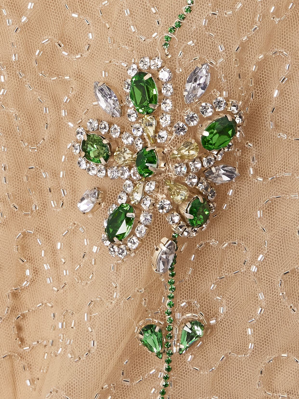 GEORGES HOBEIKA BEAD AND CRYSTAL-EMBELLISHED SILK-BLEND TULLE GOWN