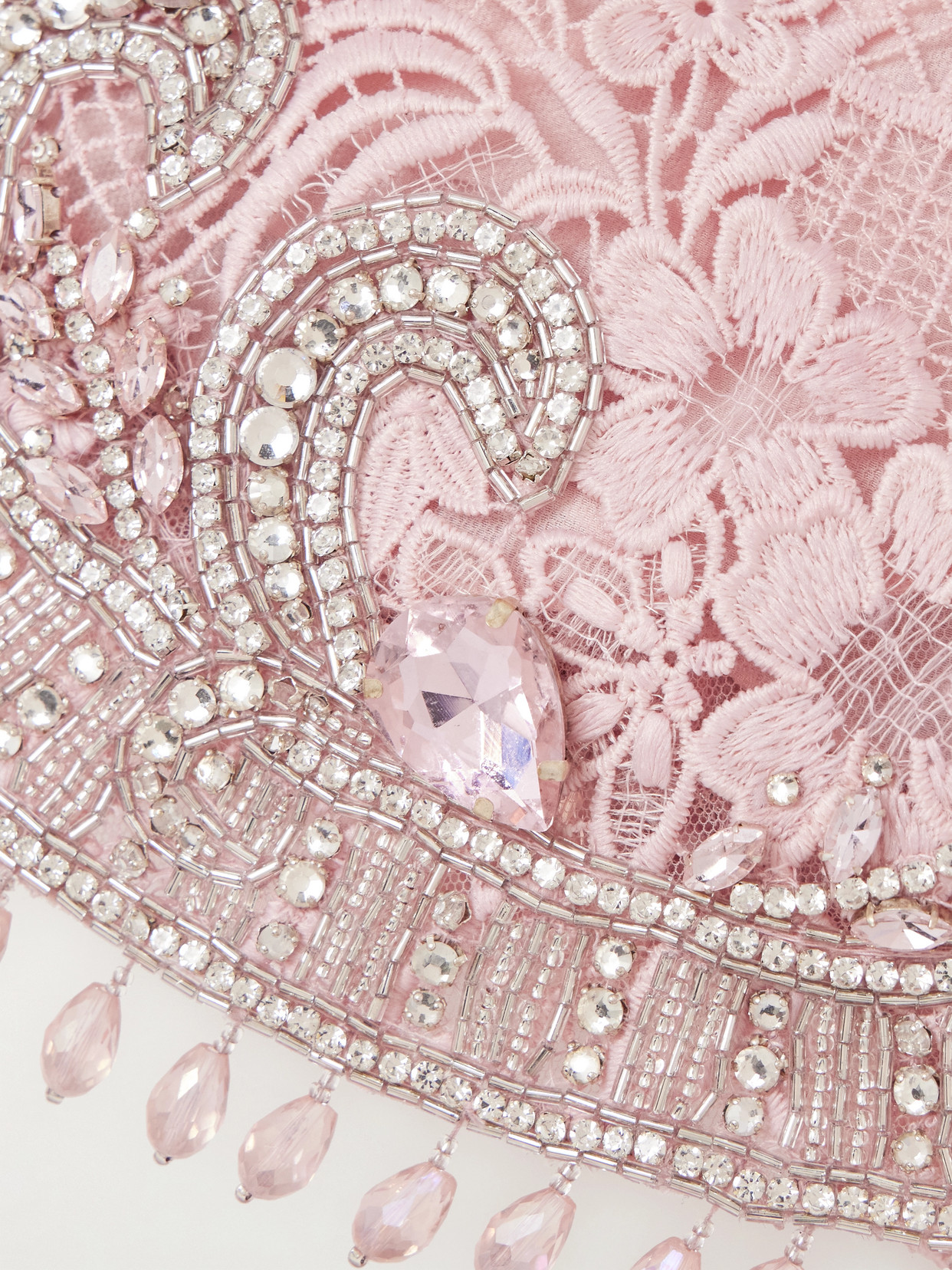 Georges Hobeika Embellished Silk-blend Guipure Lace Mini Dress In Pink