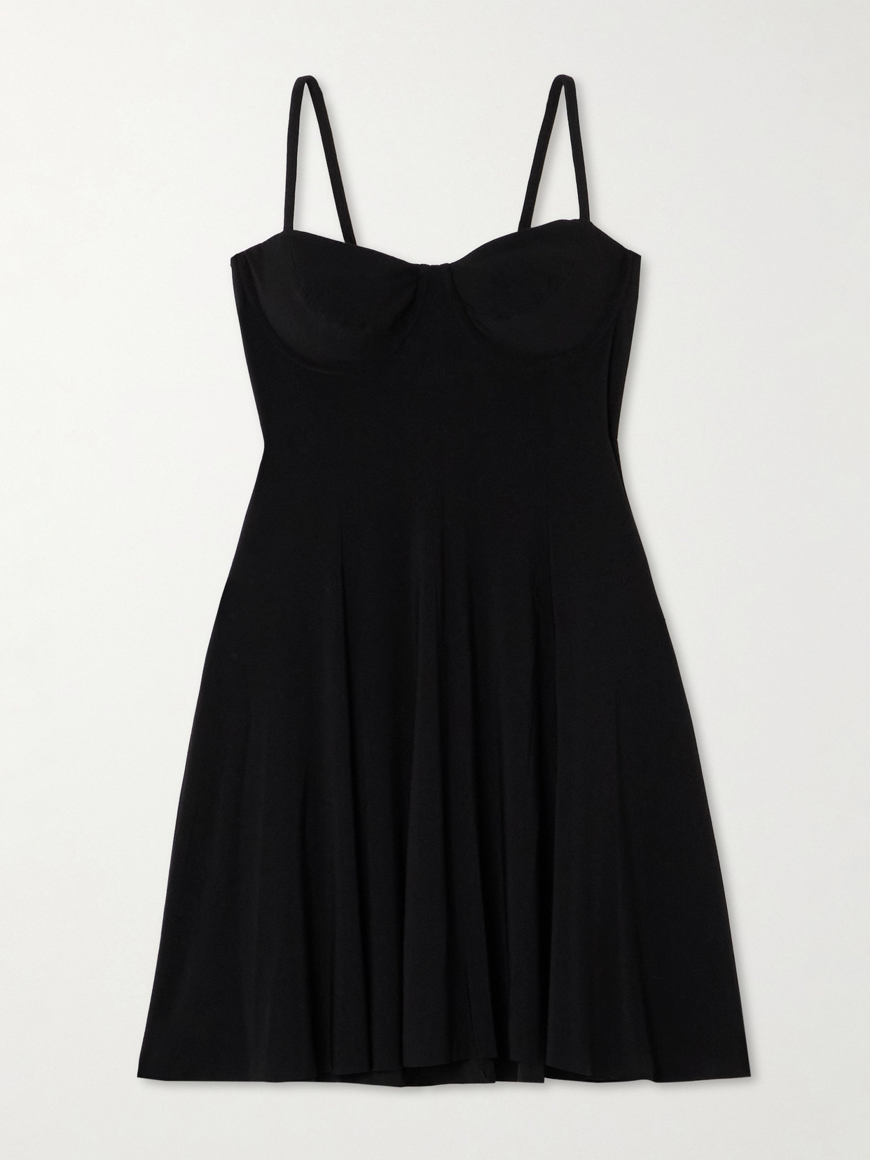 Norma Kamali Stretch-satin Mini Dress In Black