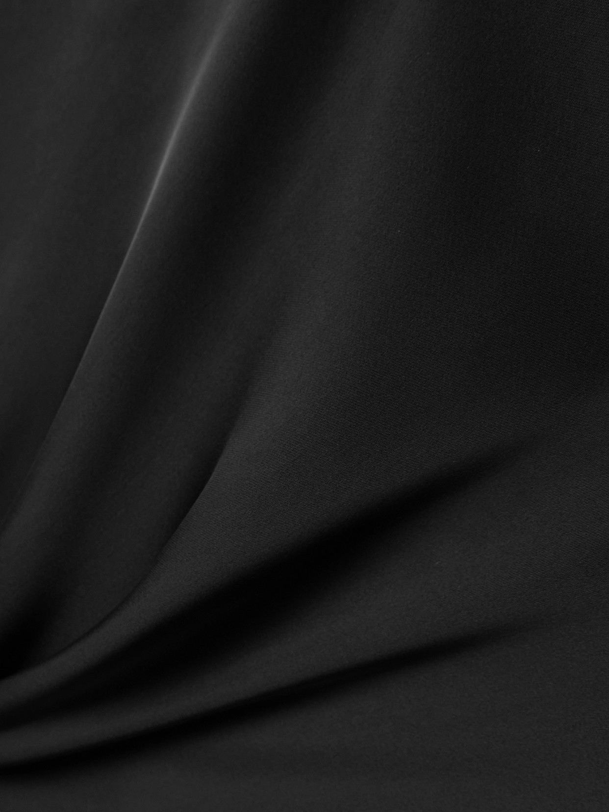 Norma Kamali Maria Draped Satin Gown In Black