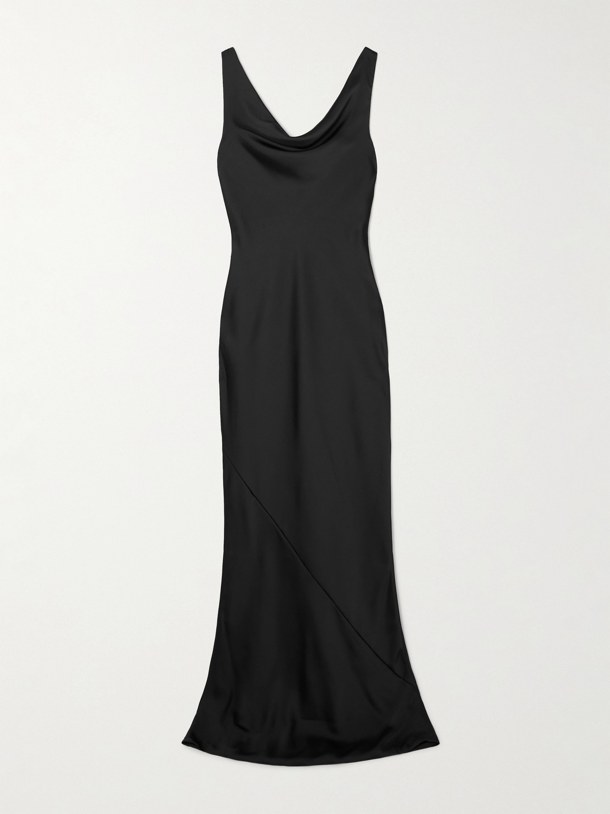 Norma Kamali Maria Draped Satin Gown In Black
