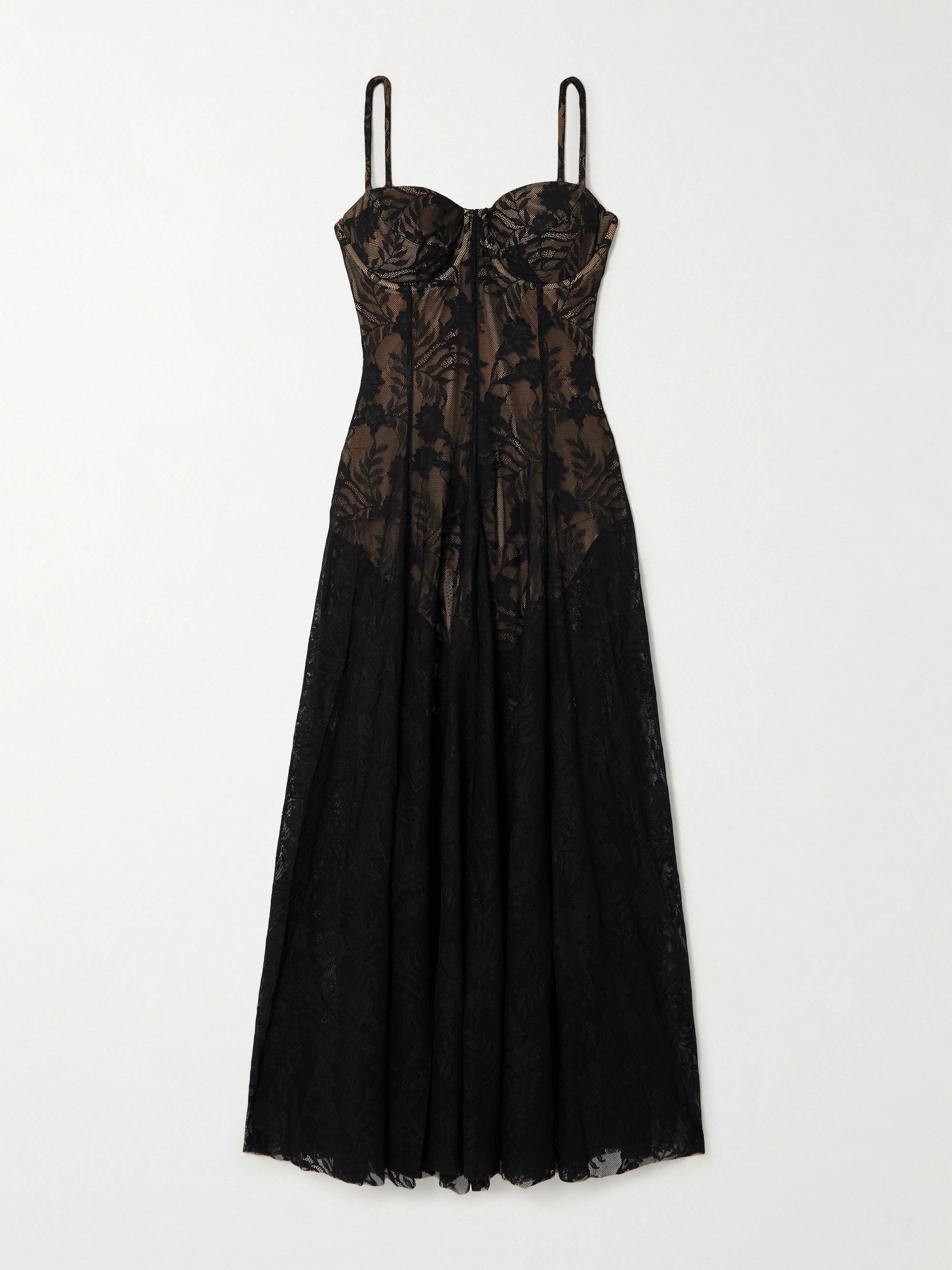 Norma Kamali Stretch-lace midi dress