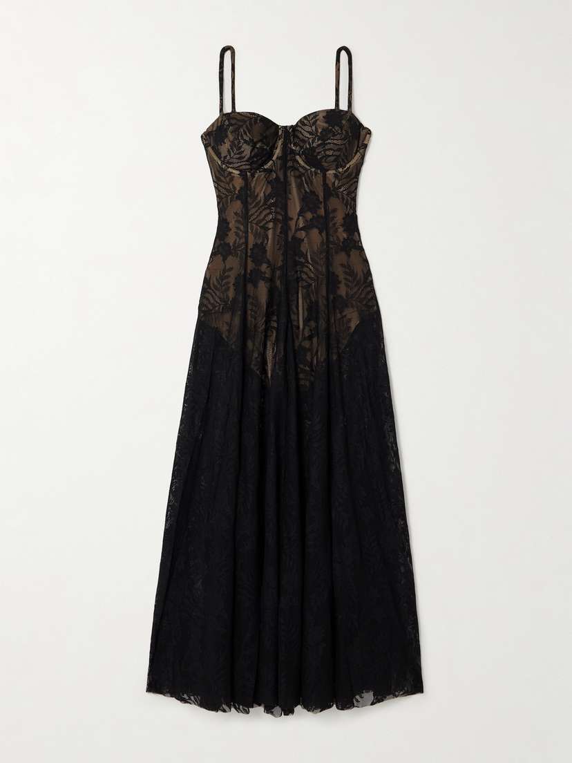 Norma Kamali Stretch-lace Midi Dress