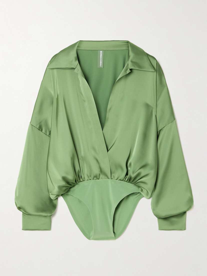 Norma Kamali Satin Bodysuit