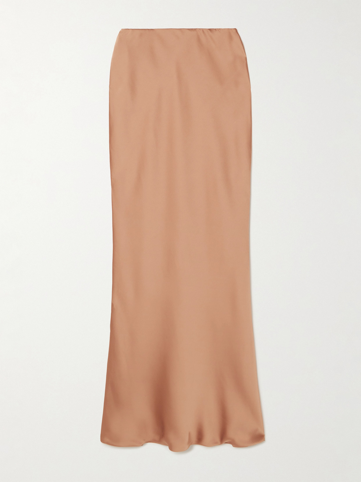 Norma Kamali Obie Satin Maxi Skirt In Brown