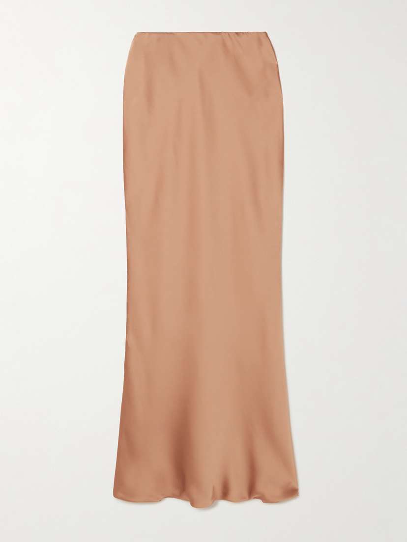 Norma Kamali Obie Satin Maxi Skirt