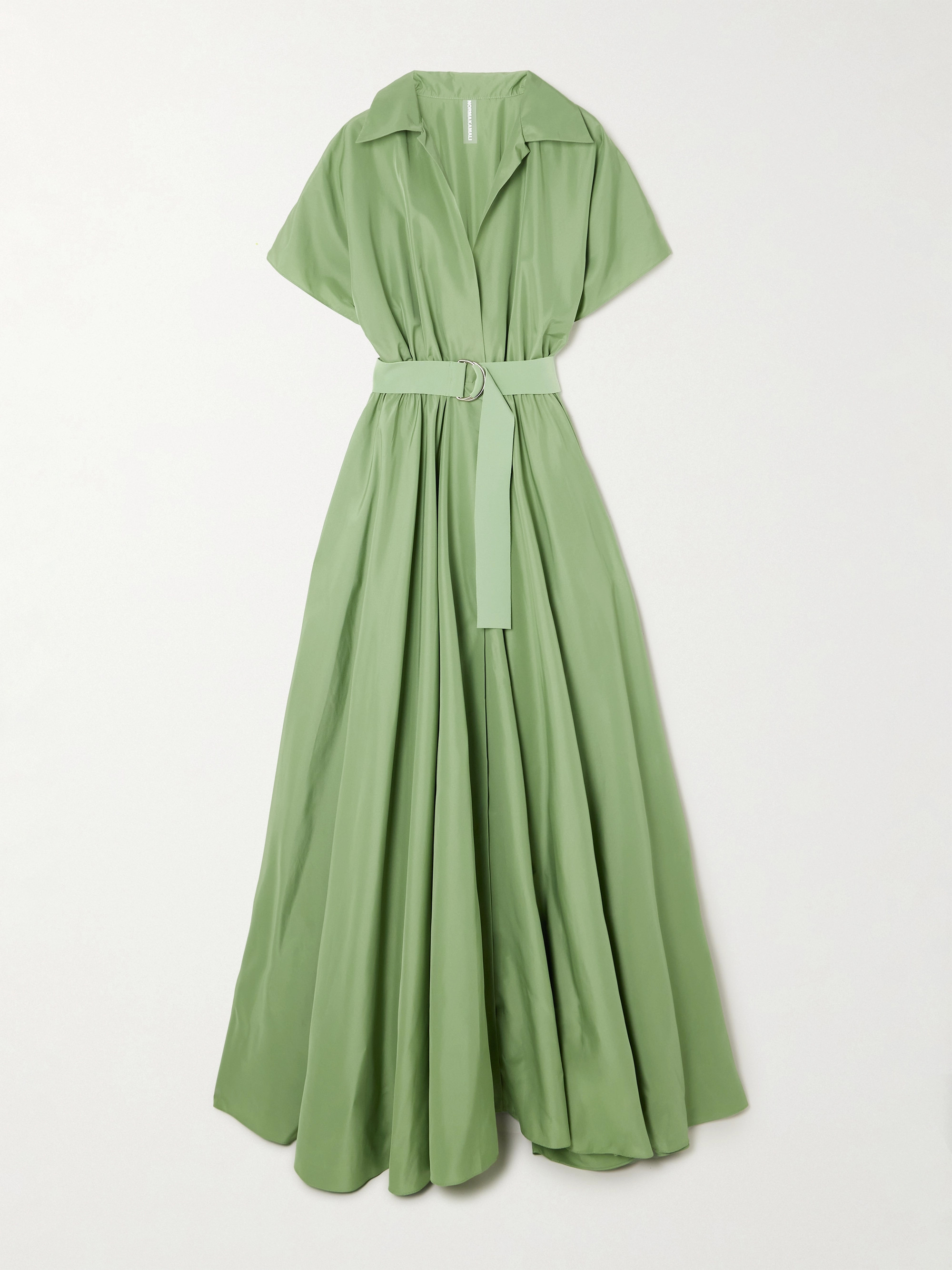 norma kamali oversized belted poplin maxi dress Norma Kamali Belted Pleated Poplin Gown In White - 60% Off