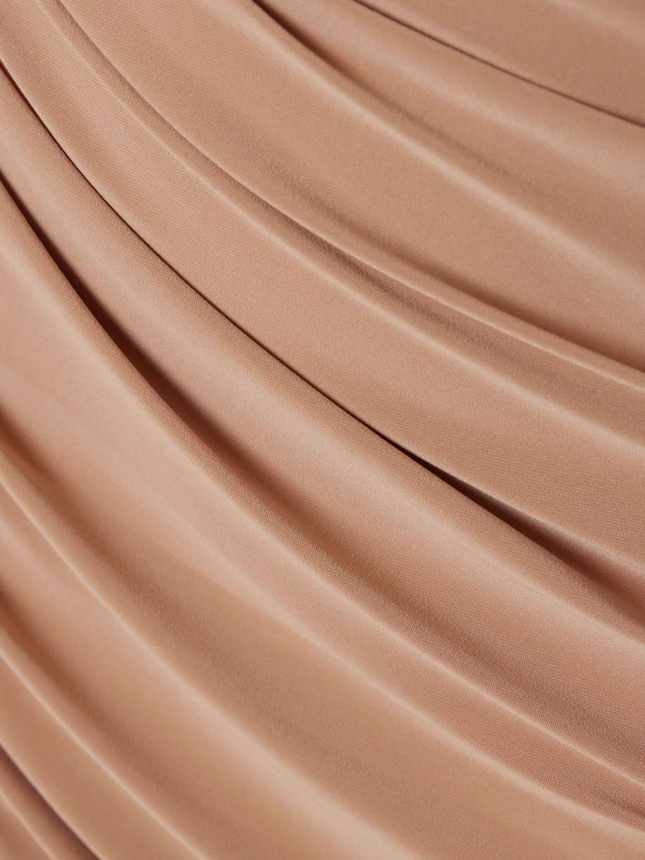 diana strapless draped stretch-jersey midi dress