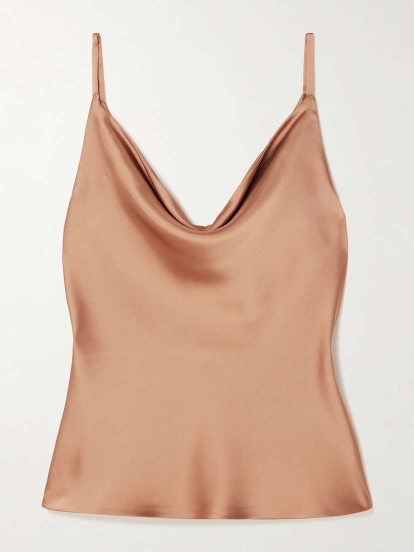 Norma Kamali Maria Draped Satin Camisole