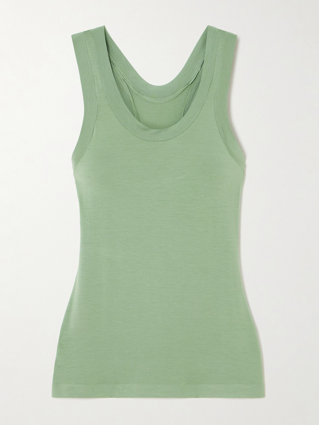 Norma Kamali Stretch-jersey Racerback Tank In Green