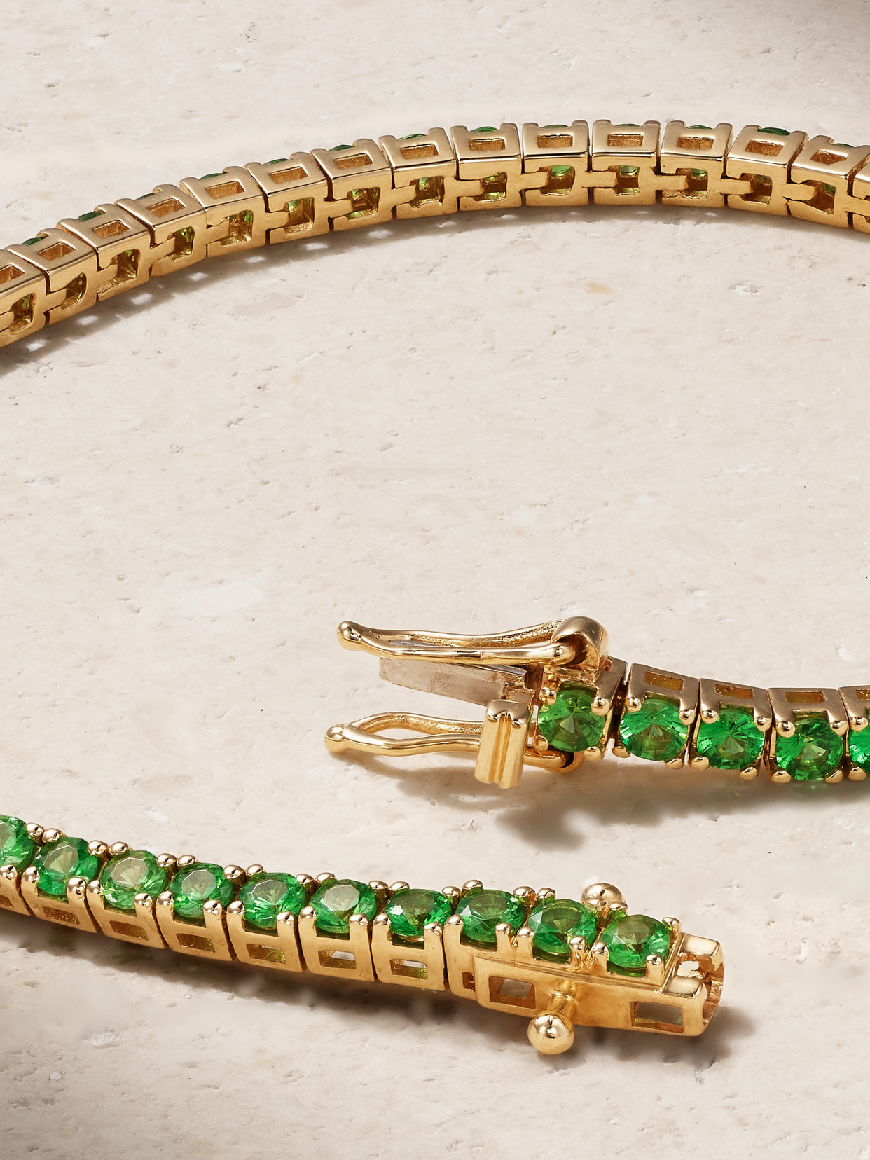 Roxanne First 14-karat Gold Tsavorite Tennis Bracelet In Green