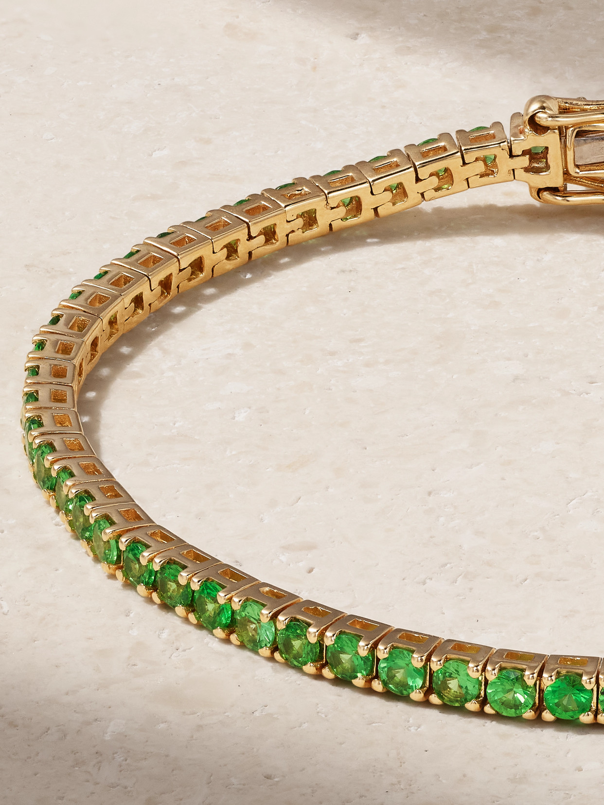 Roxanne First 14-karat Gold Tsavorite Tennis Bracelet In Green