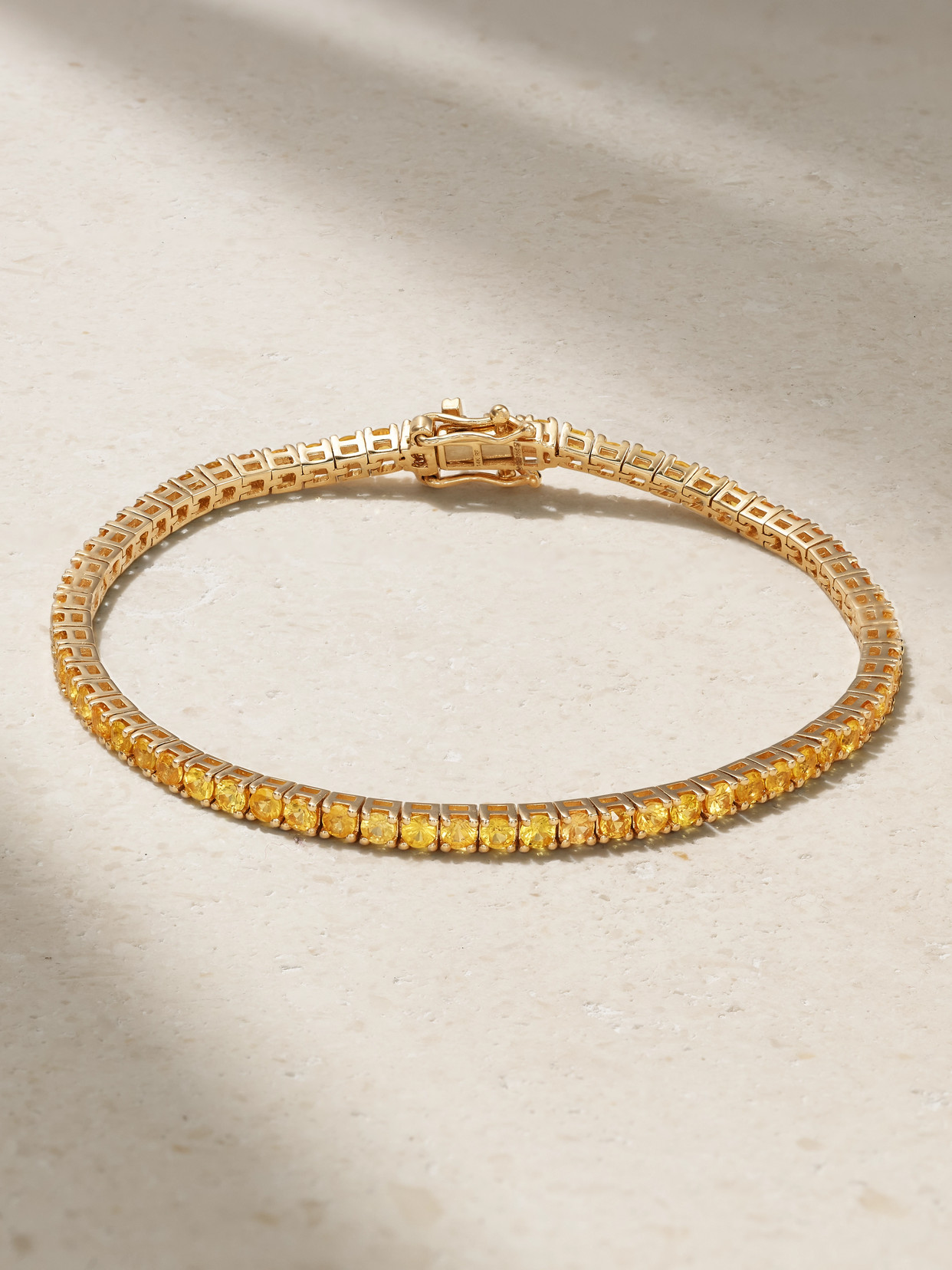 Roxanne First - 14-karat Gold Sapphire Tennis Bracelet - Yellow