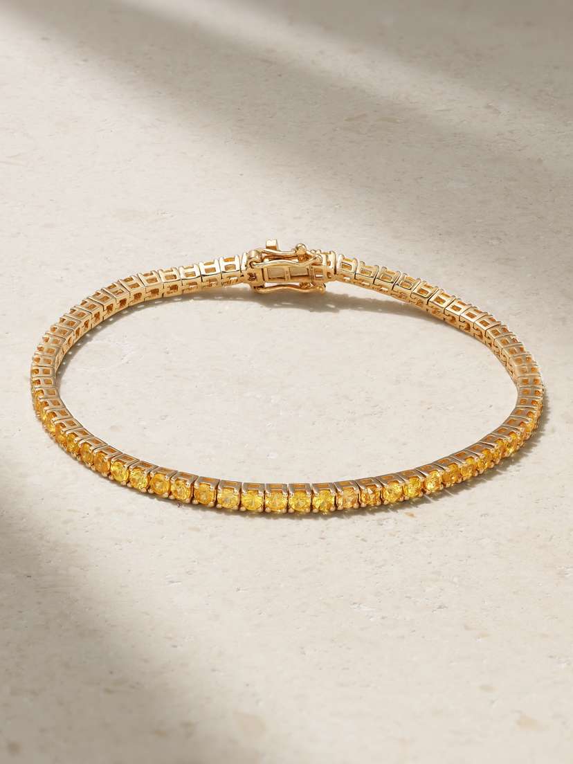 Roxanne First 14-karat Gold Sapphire Tennis Bracelet