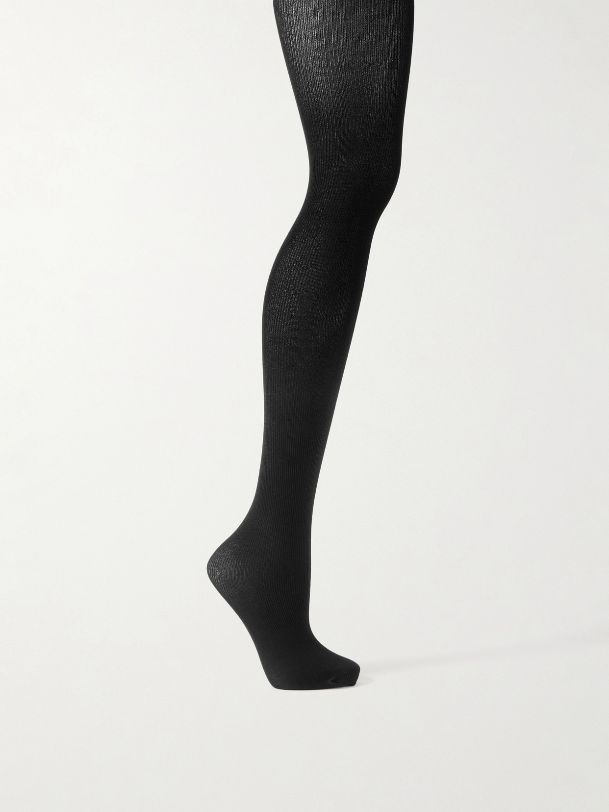 Wolford Ribbed-knit Tights In Black