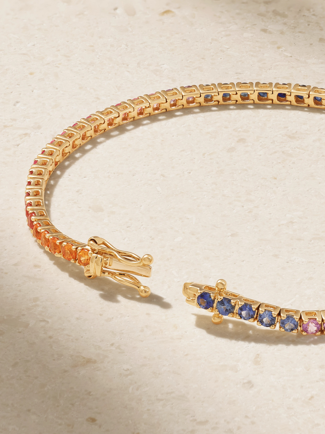 Roxanne First 14-karat Gold Sapphire Tennis Bracelet In Multi