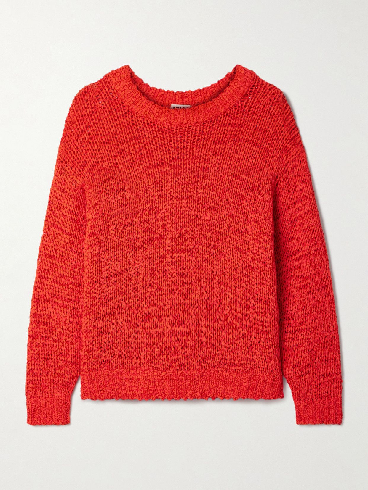 STAUD - Cala Cotton-blend Sweater - Tomato red