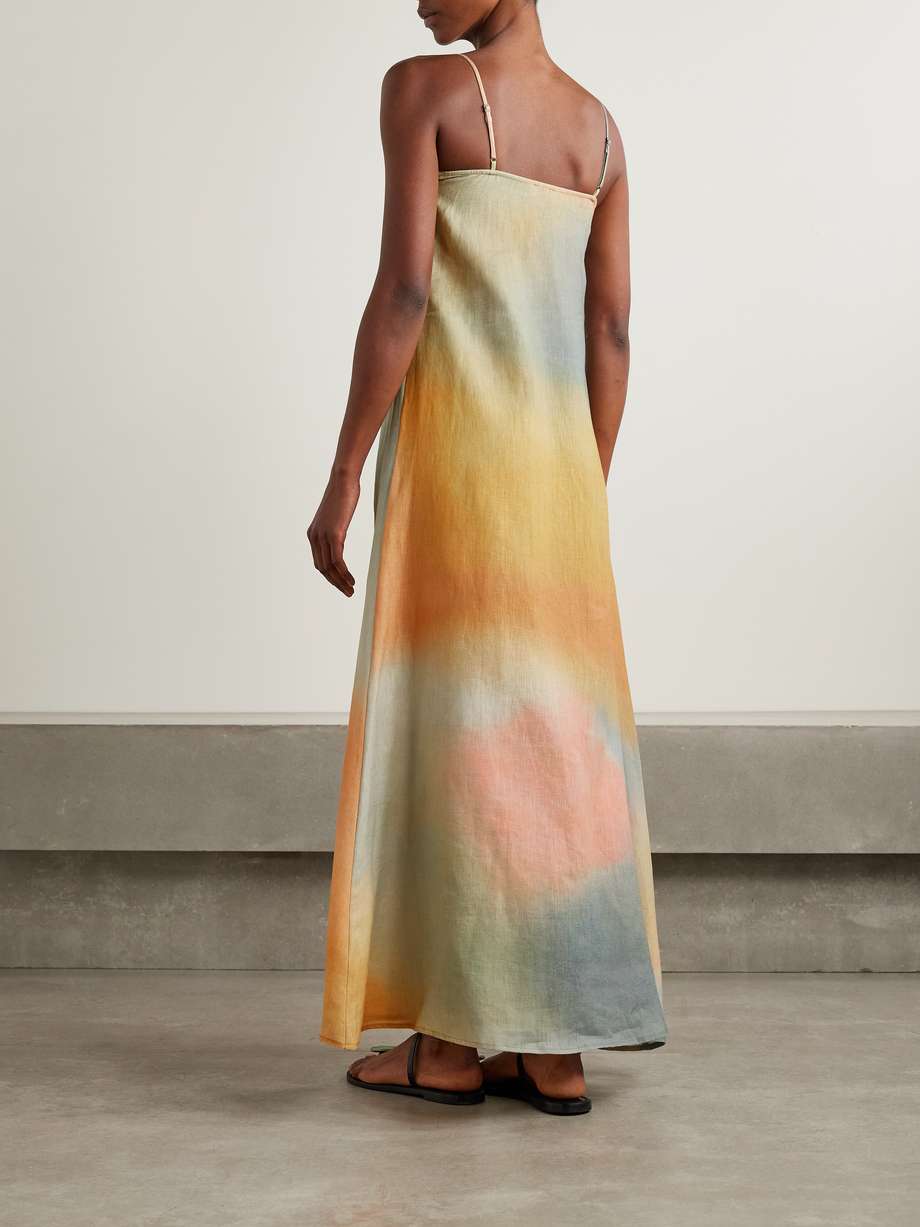 laura bead-embellished linen maxi dress