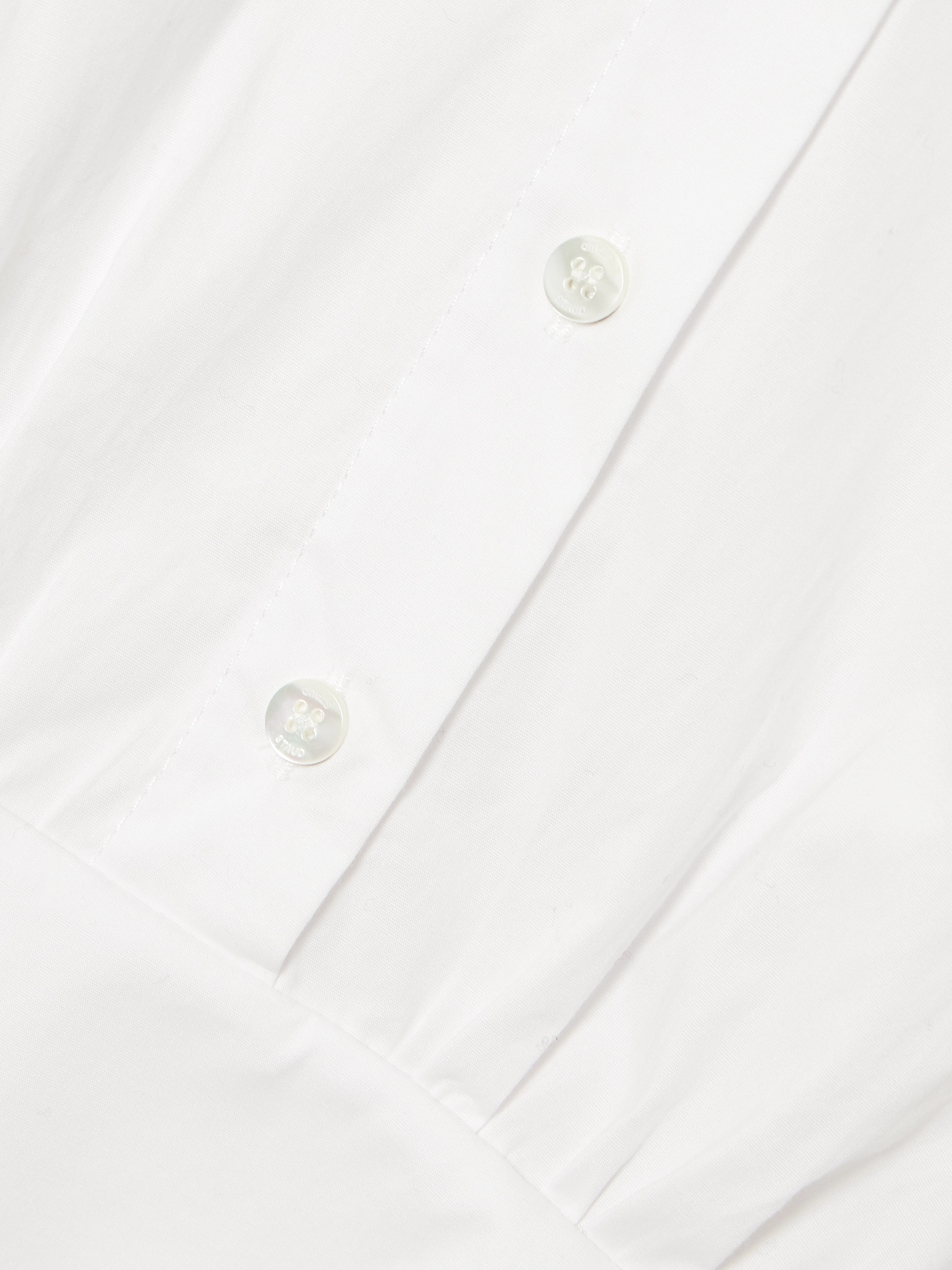 Staud Rocco gathered stretch-cotton poplin mini shirt dress thumbnail