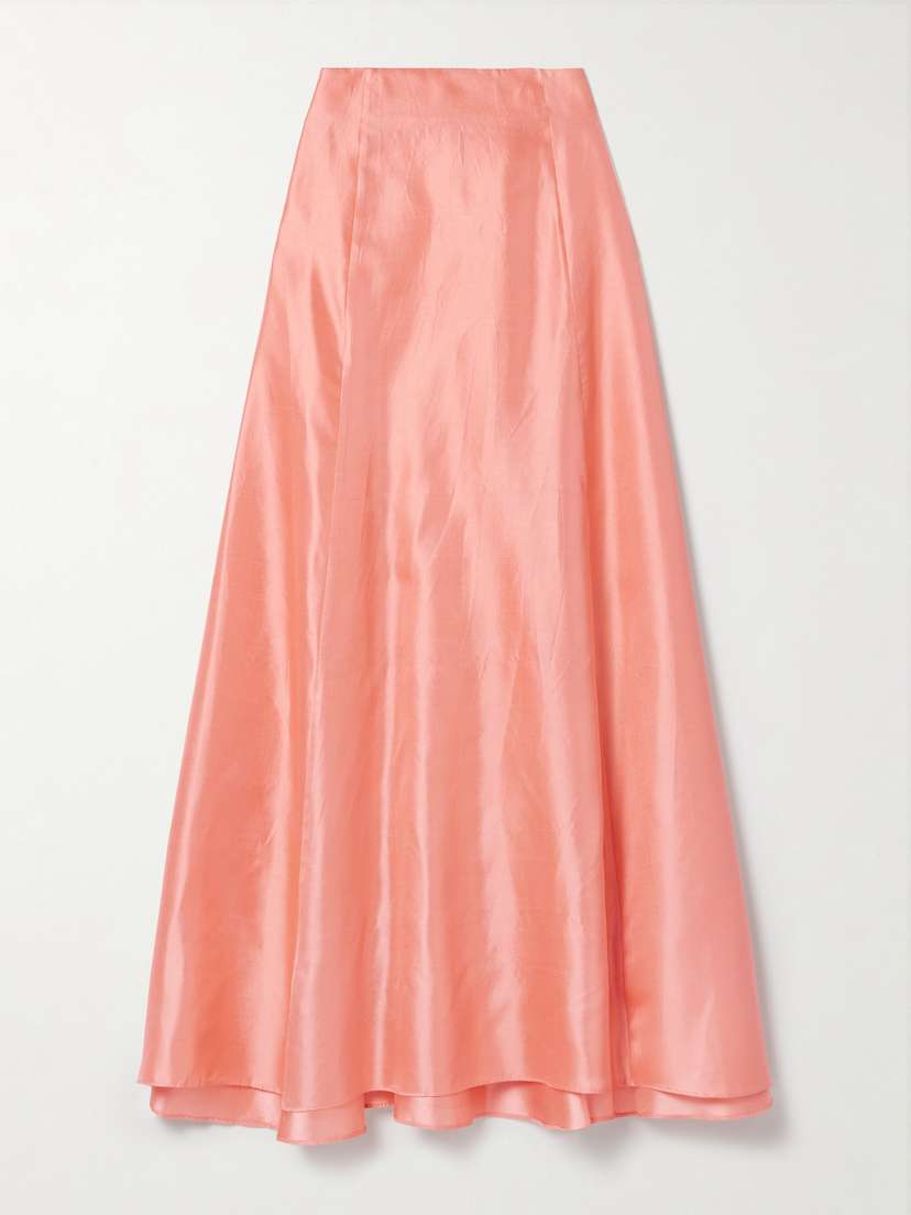 Staud Vincenzo Silk-dupioni Maxi Skirt