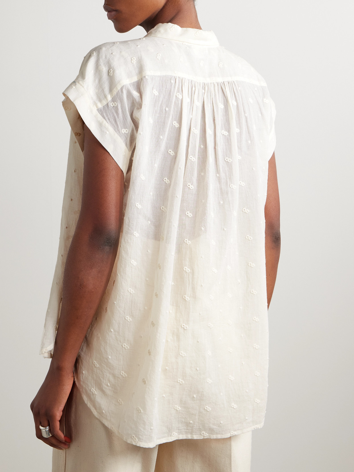Nili Lotan Normandy Embroidered Cotton-voile Blouse