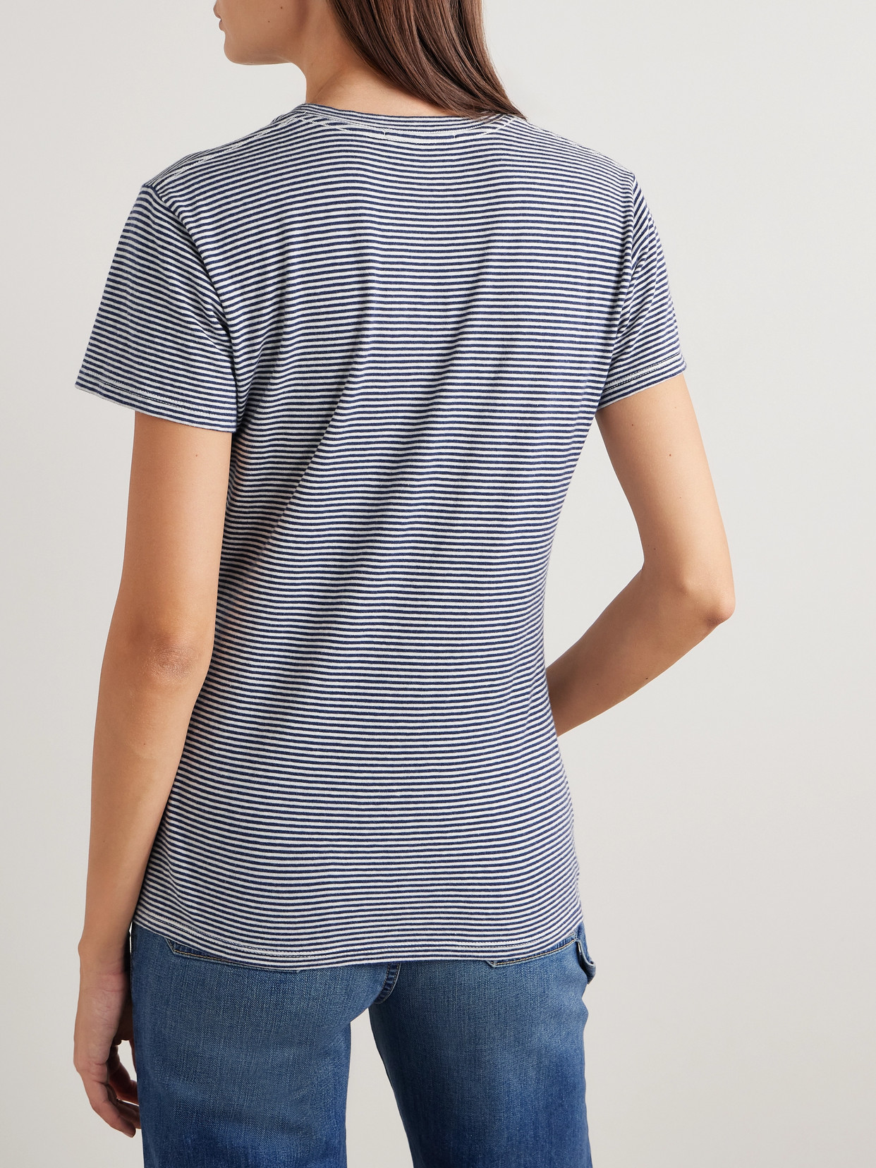 Nili Lotan Lana Striped Cotton-jersey T-shirt In Animal Print