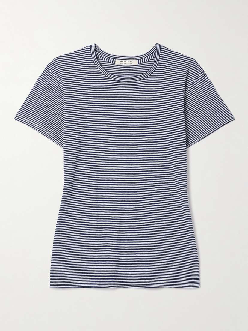Nili Lotan Lana Striped Cotton-jersey T-shirt