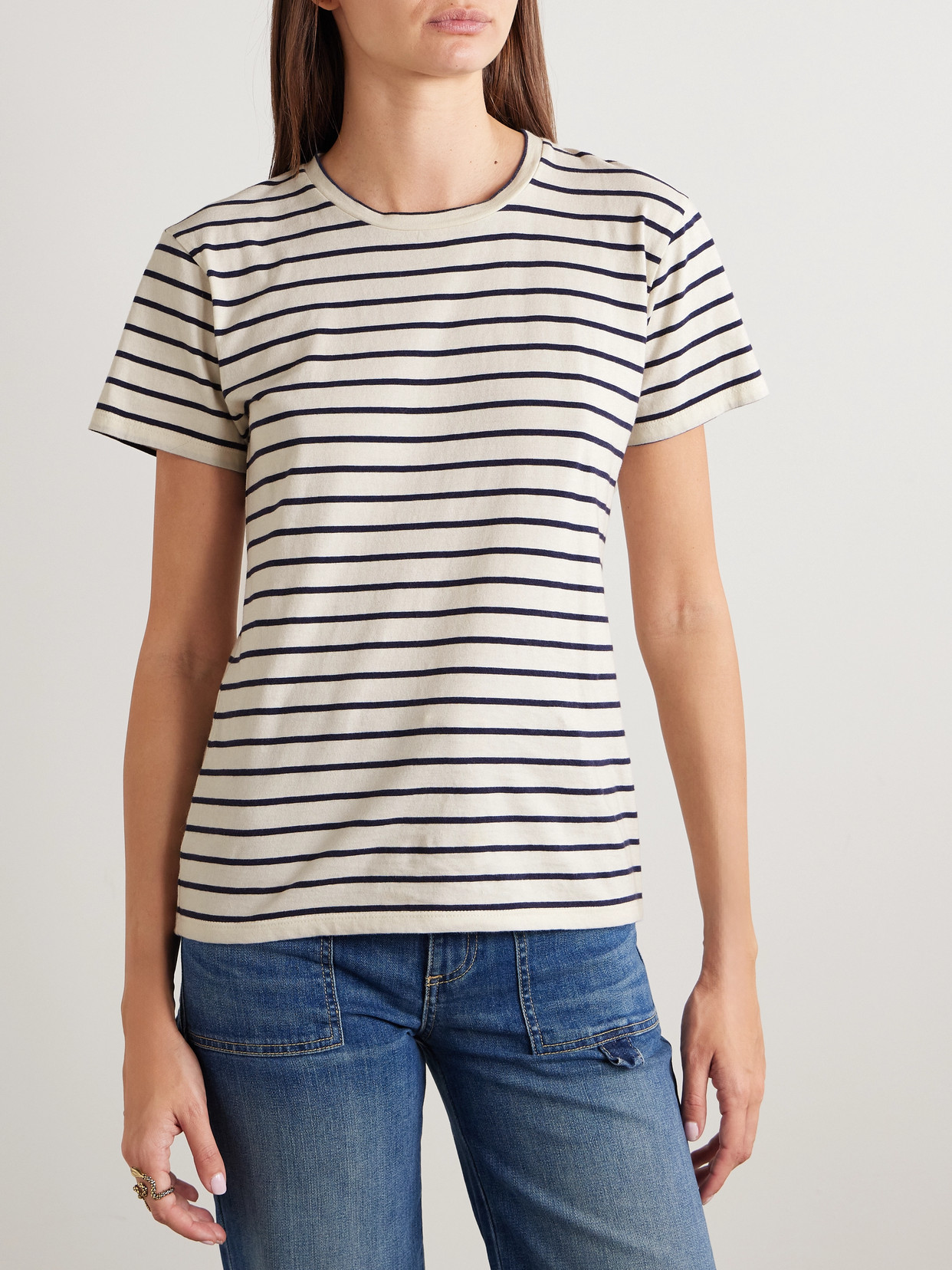 Nili Lotan Lana Striped Cotton-jersey T-shirt In Multi