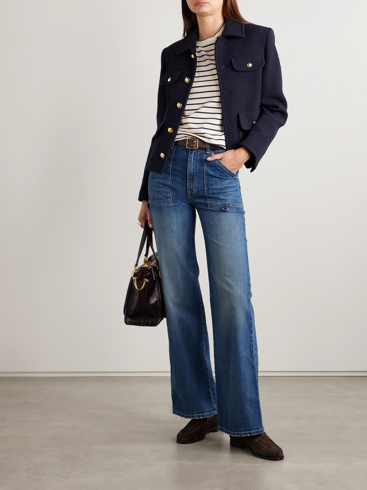 Nili Lotan Lana Striped Cotton-jersey T-shirt In Multi
