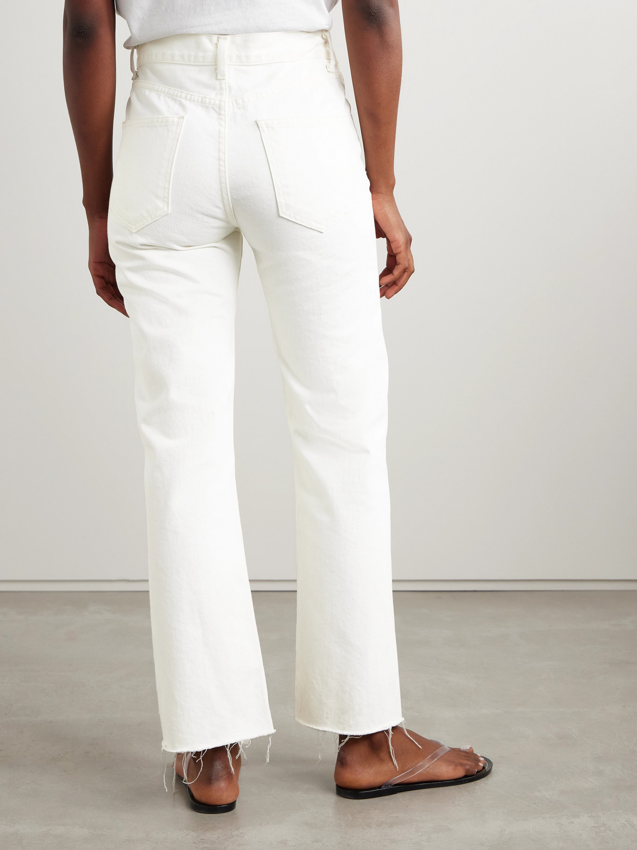 Nili Lotan Calla Frayed High-rise Straight-leg Jeans