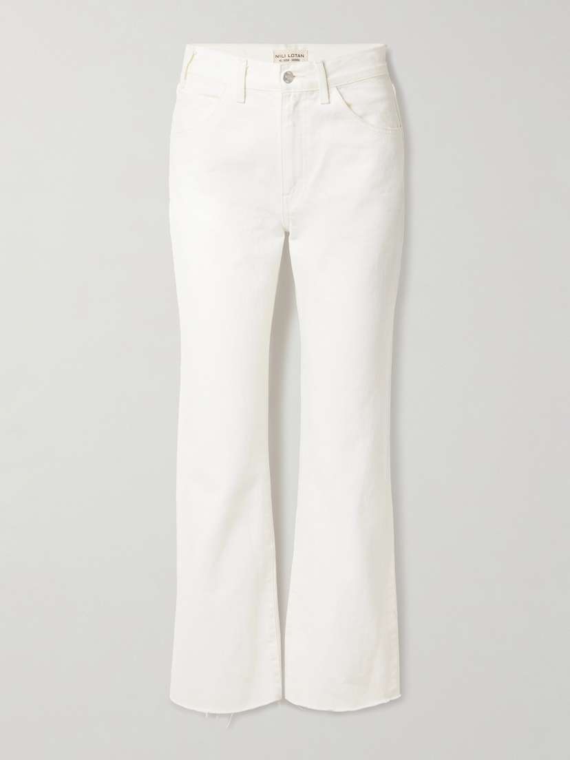 Nili Lotan Calla Frayed High-rise Straight-leg Jeans