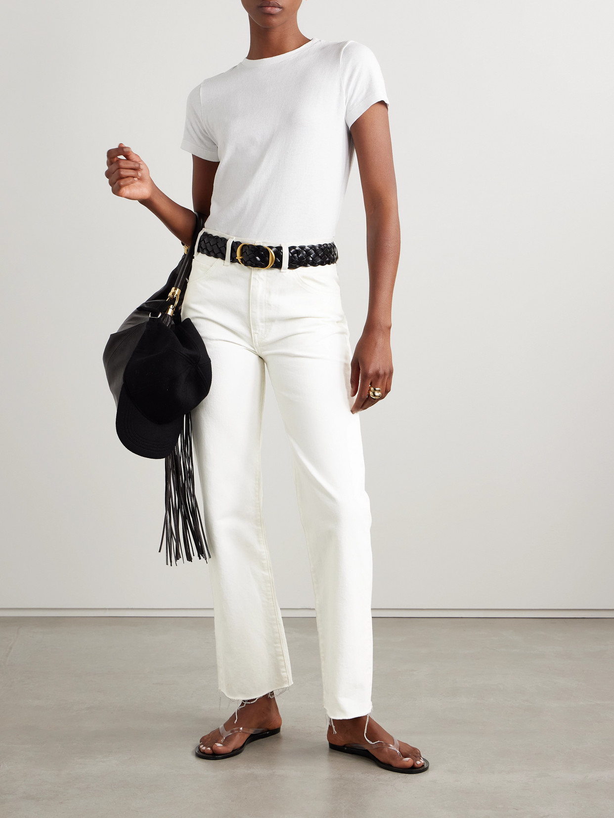 Nili Lotan Calla Frayed High-rise Straight-leg Jeans