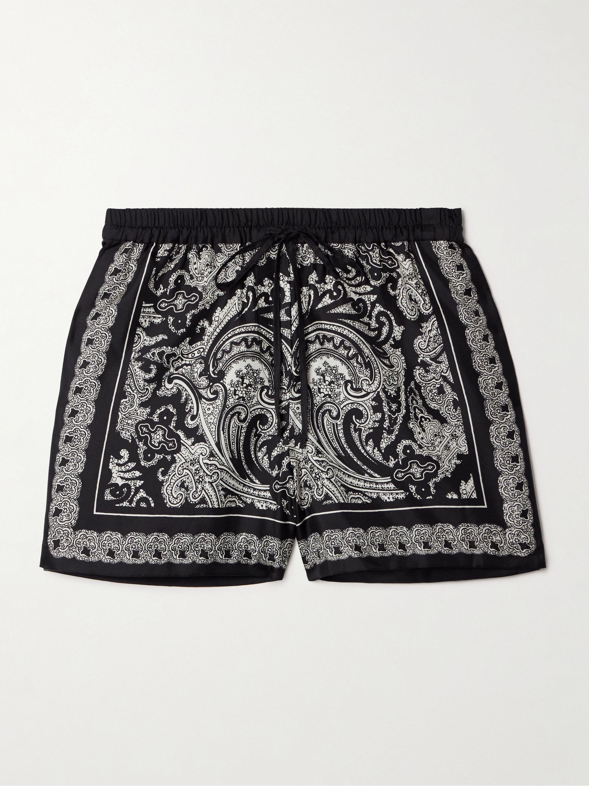 Nili Lotan Frances bandana-print silk-twill shorts