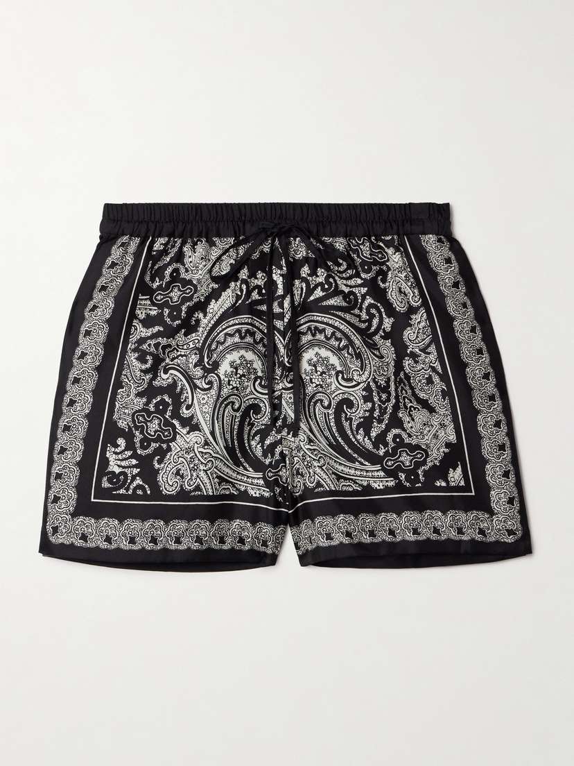 Nili Lotan Frances Bandana-print Silk-twill Shorts