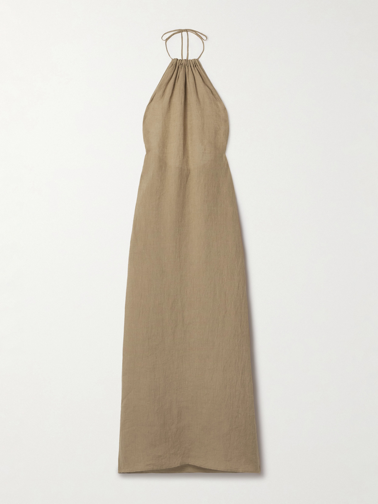 Nili Lotan Lelia Open-back Linen-voile Halterneck Maxi Dress