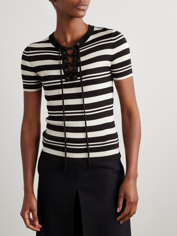 Nili Lotan Oaklynn striped silk-jersey top