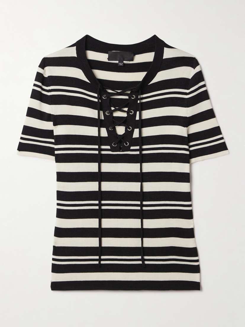 Nili Lotan Oaklynn Striped Silk-jersey Top