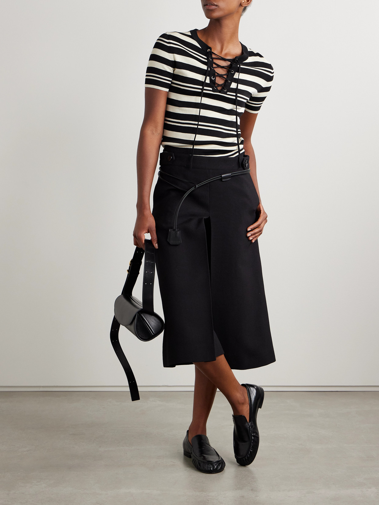 Shop Nili Lotan Oaklynn Striped Silk-jersey Top