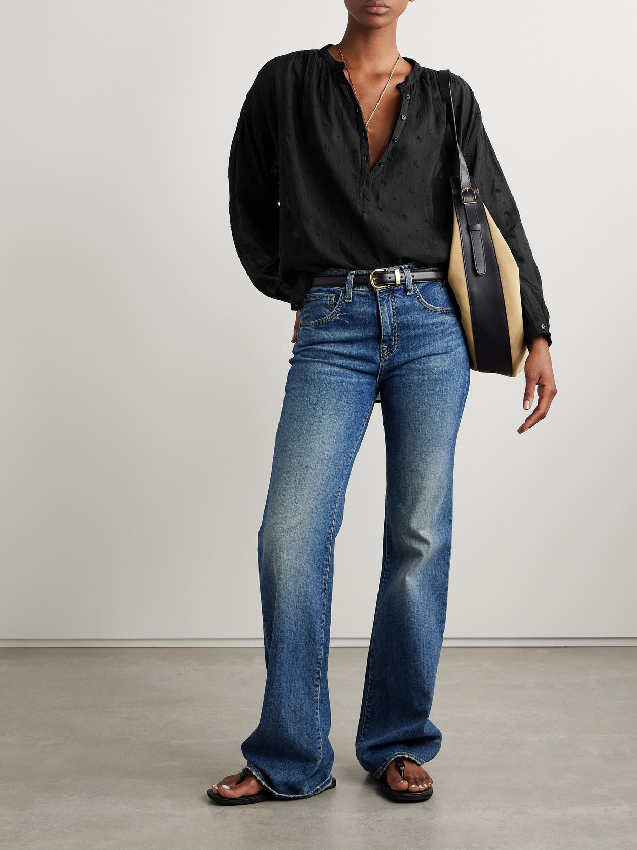 Nili Lotan Neville Embroidered Cotton-voile Blouse