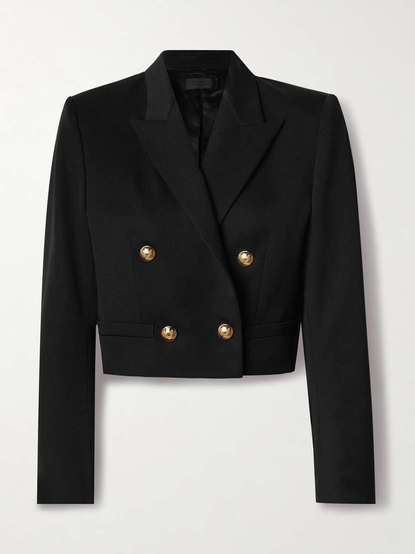 Nili Lotan Beauregard Cropped Double-breasted Wool-twill Blazer