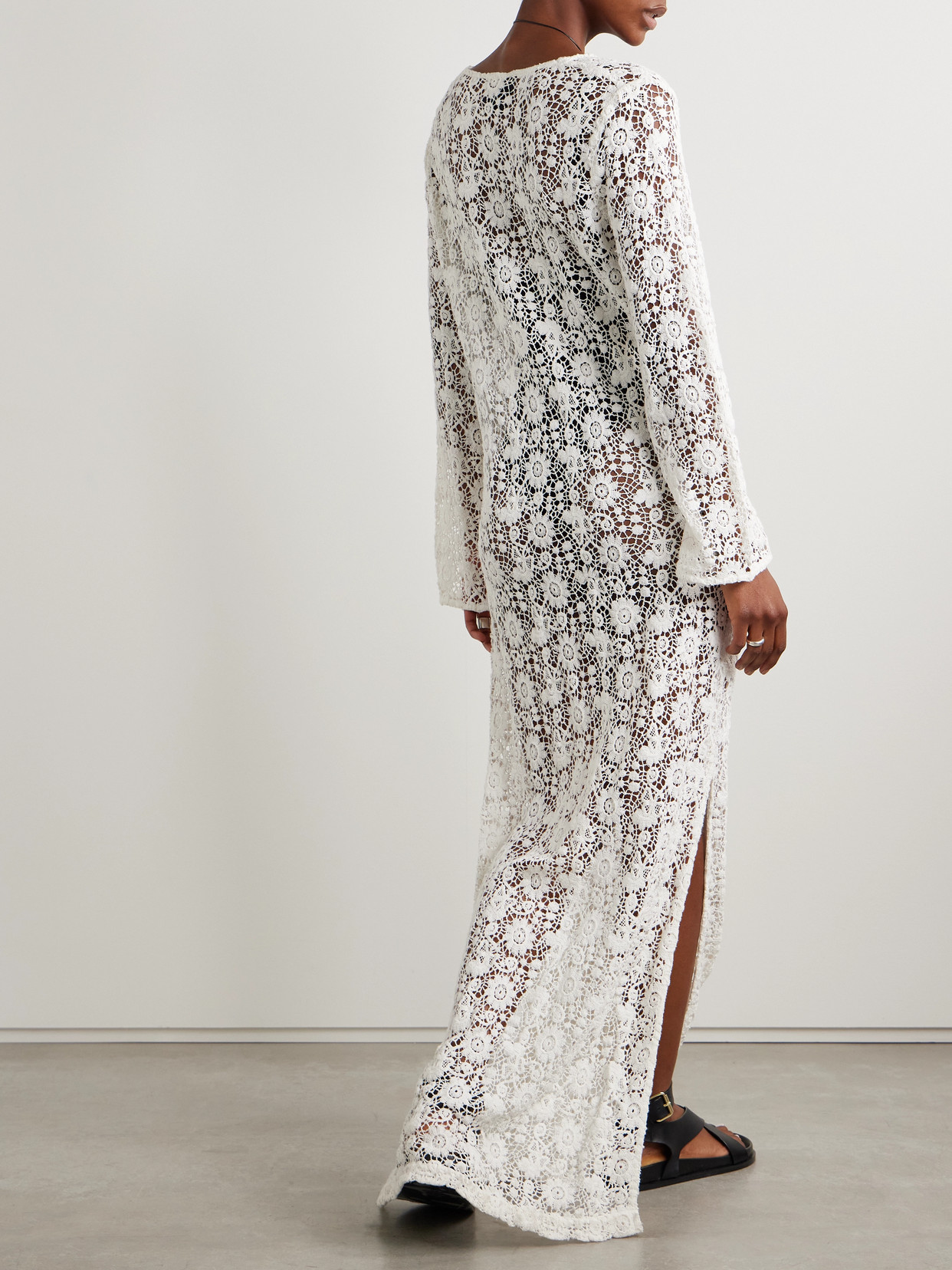 Shop Nili Lotan Della Crocheted Cotton Maxi Dress