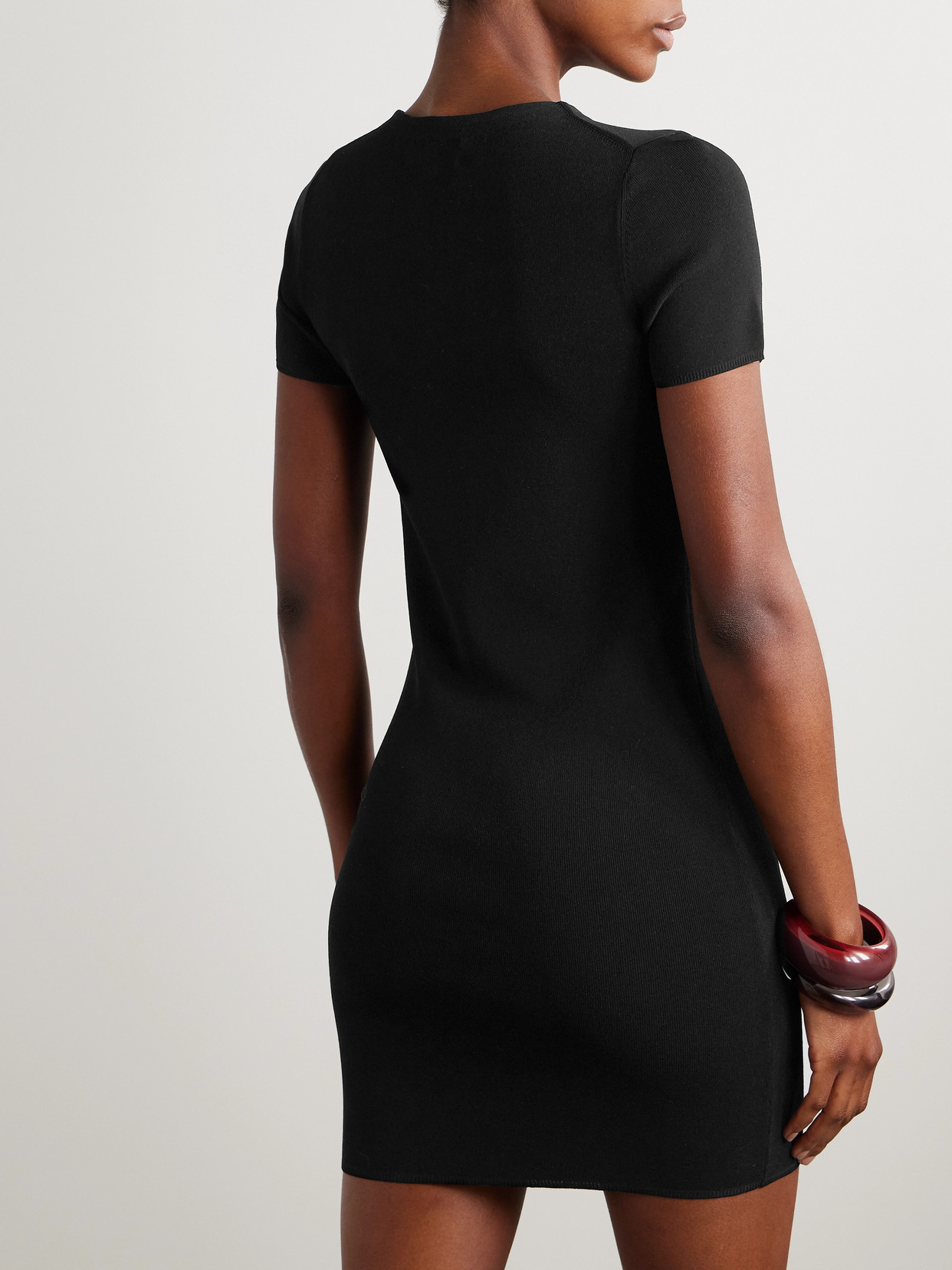 Nili Lotan Palma Lace-up Jersey Mini Dress