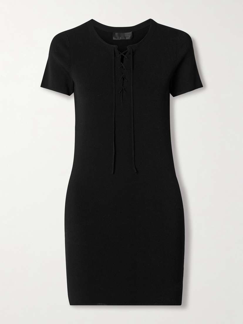 Nili Lotan Palma Lace-up Jersey Mini Dress