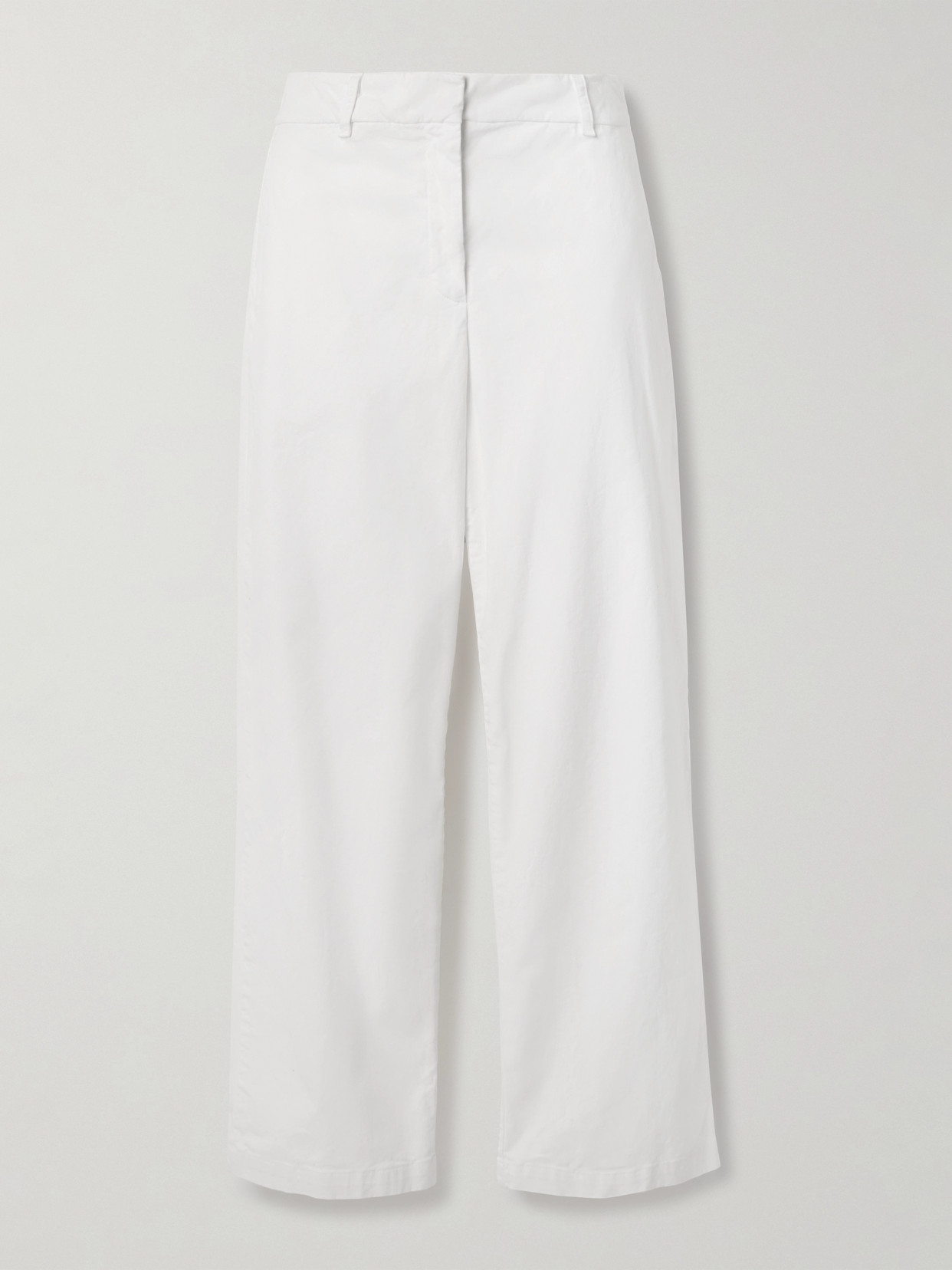 Nili Lotan Nohan Brushed Cotton-blend Twill Wide-leg Pants