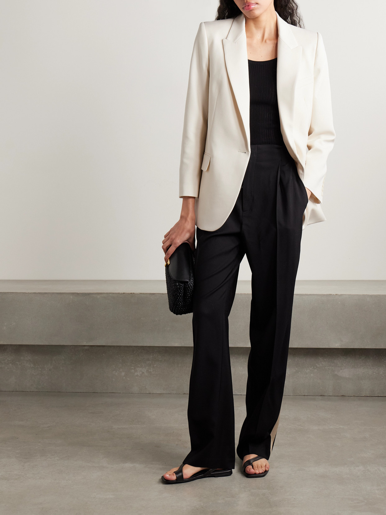 Shop Nili Lotan Diane Wool-twill Blazer