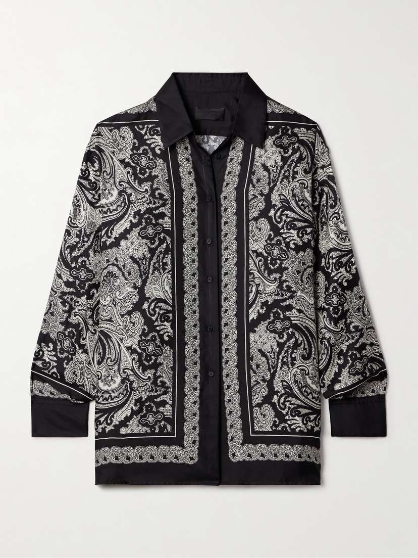 Nili Lotan Alfie Bandana-print Silk-twill Shirt