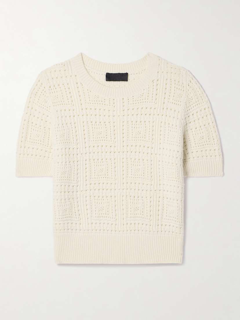 Nili Lotan Elysia Pointelle-knit Cashmere Sweater