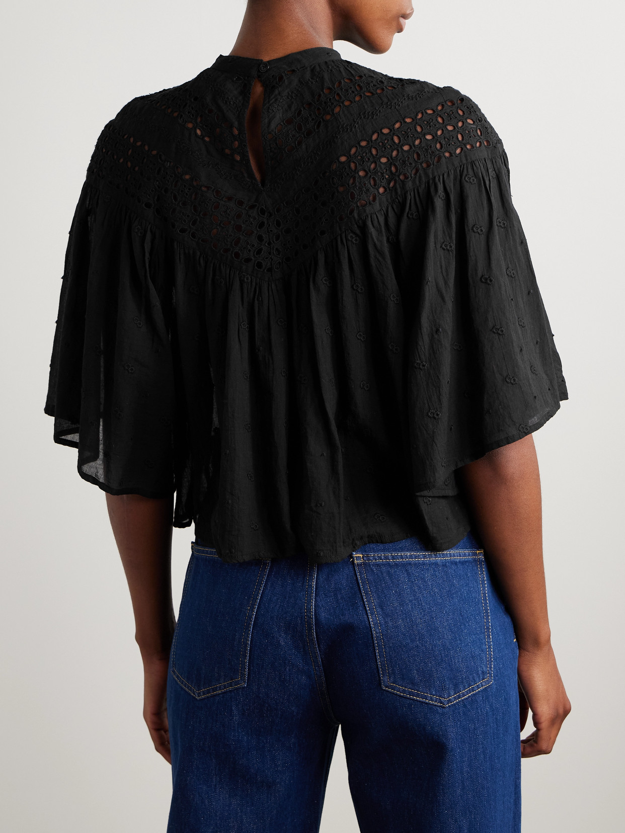 Nili Lotan Mikki Embroidered Broderie Anglaise Cotton-voile Blouse