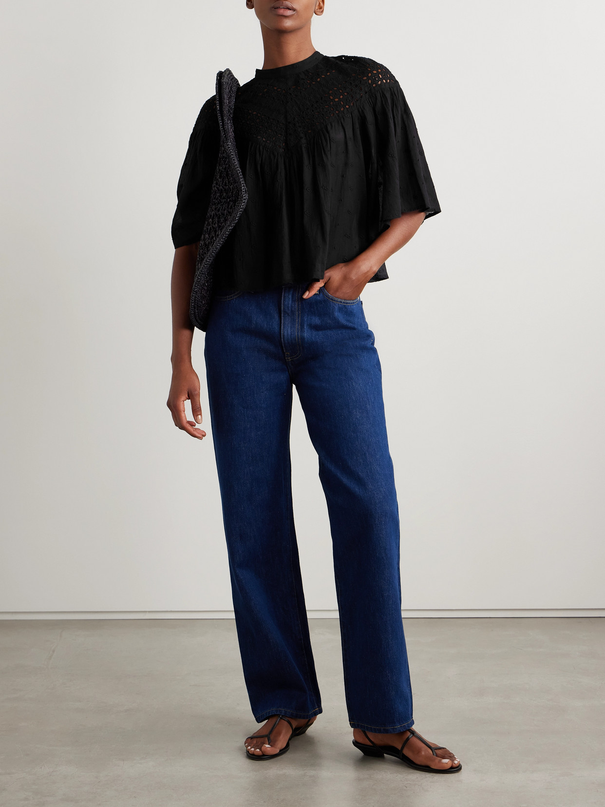 Nili Lotan Mikki Embroidered Broderie Anglaise Cotton-voile Blouse